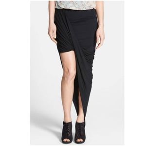 Asymmetrical black skirt